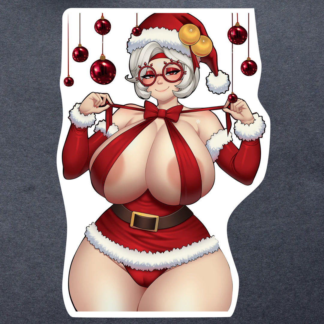 Slutty Festive Purah Skimpy Christmas Outfit Vinyl Sticker Laptop Decal | UV Proof Water-resistant